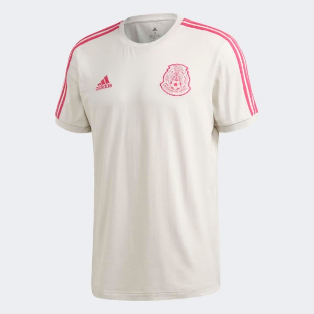 Adidas FMF Mexico 3 Stripe Tee Color Talc Men Sz L